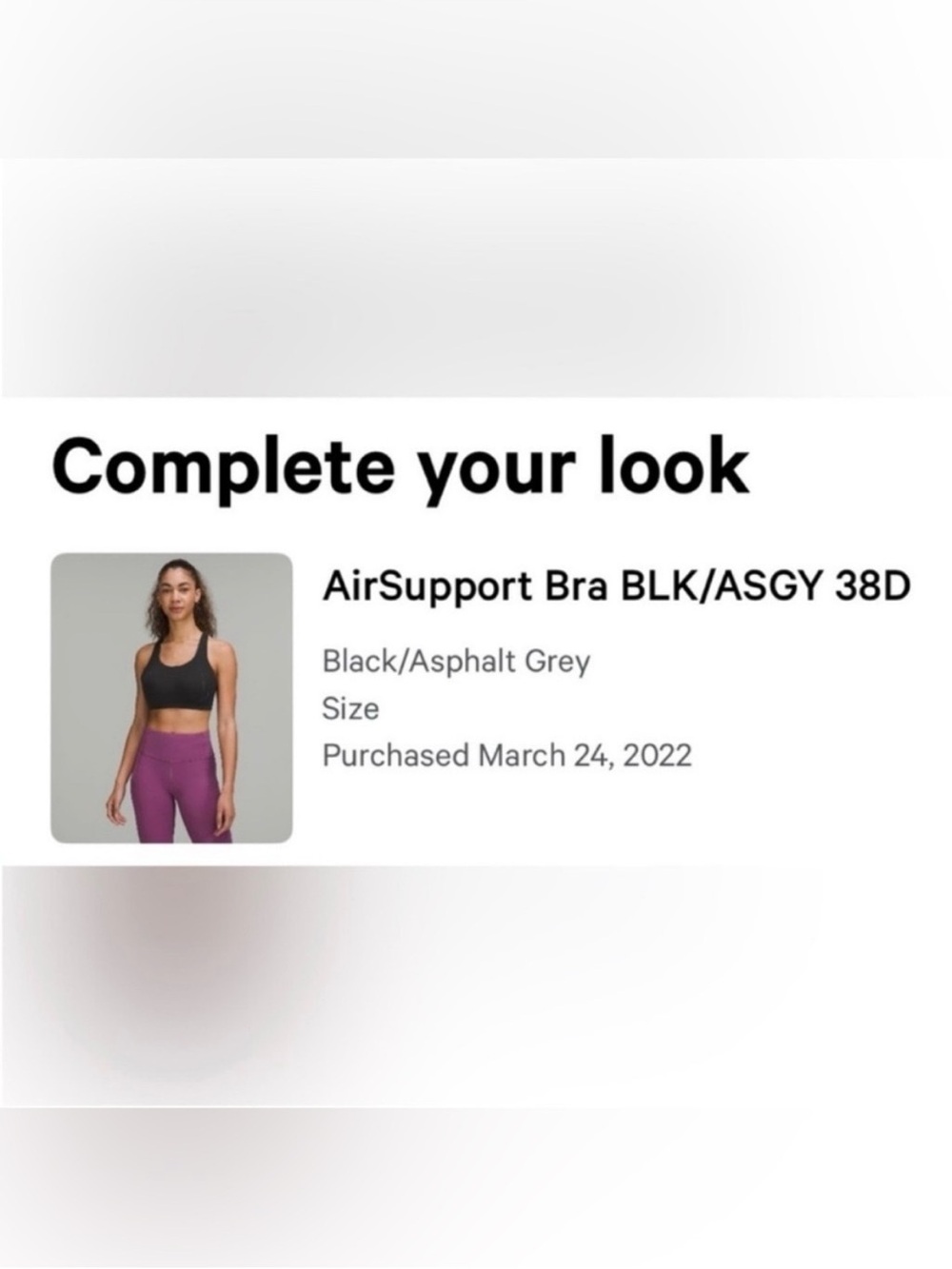 Lululemon Air Support Sports Bra 38D Black - Picture 5 of 5